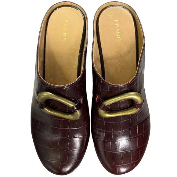 Frame Le Ione Clog Platform Wood Leather Size 39/US 8.5 - Picture 2 of 10